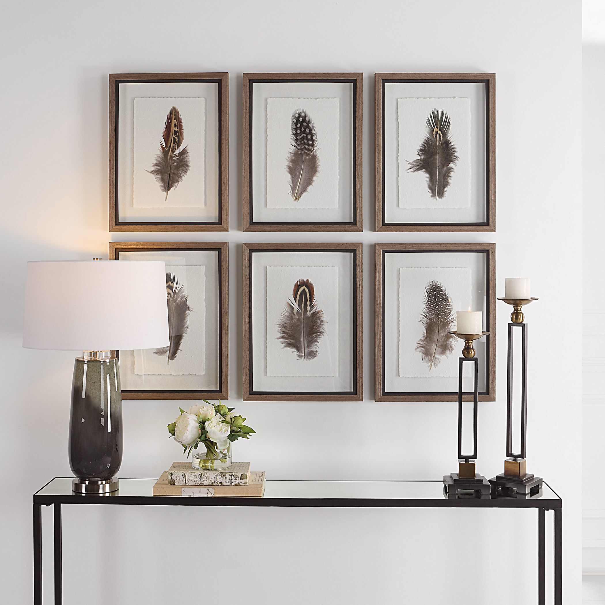 Birds Of A Feather 20 X 15 inch Framed Prints, Set of 6