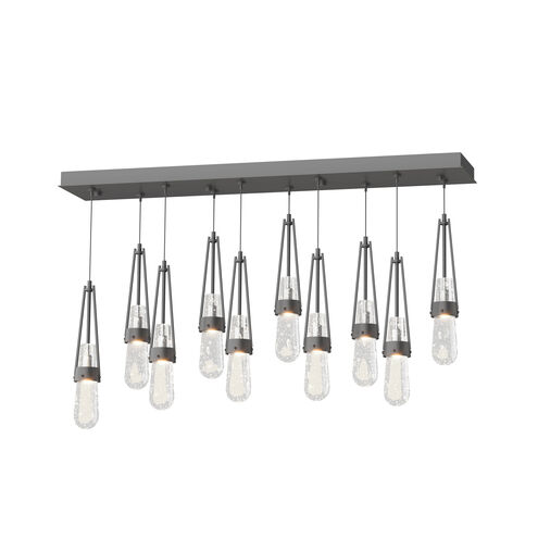 Link 10 Light 44.5 inch Black Pendant Ceiling Light in Clear Bubble, Rectangular