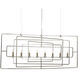 Metro 8 Light 54 inch Contemporary Silver Leaf Chandelier Ceiling Light