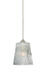 Nico LED Satin Nickel Pendant Ceiling Light in Clear Stone Glass