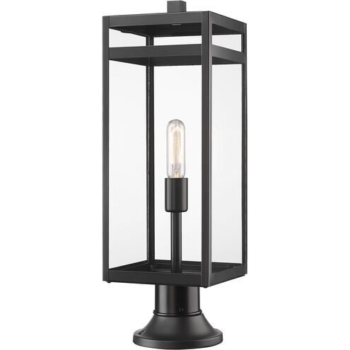 Nuri 1 Light 23.5 inch Black Outdoor Pier Mounted Fixture