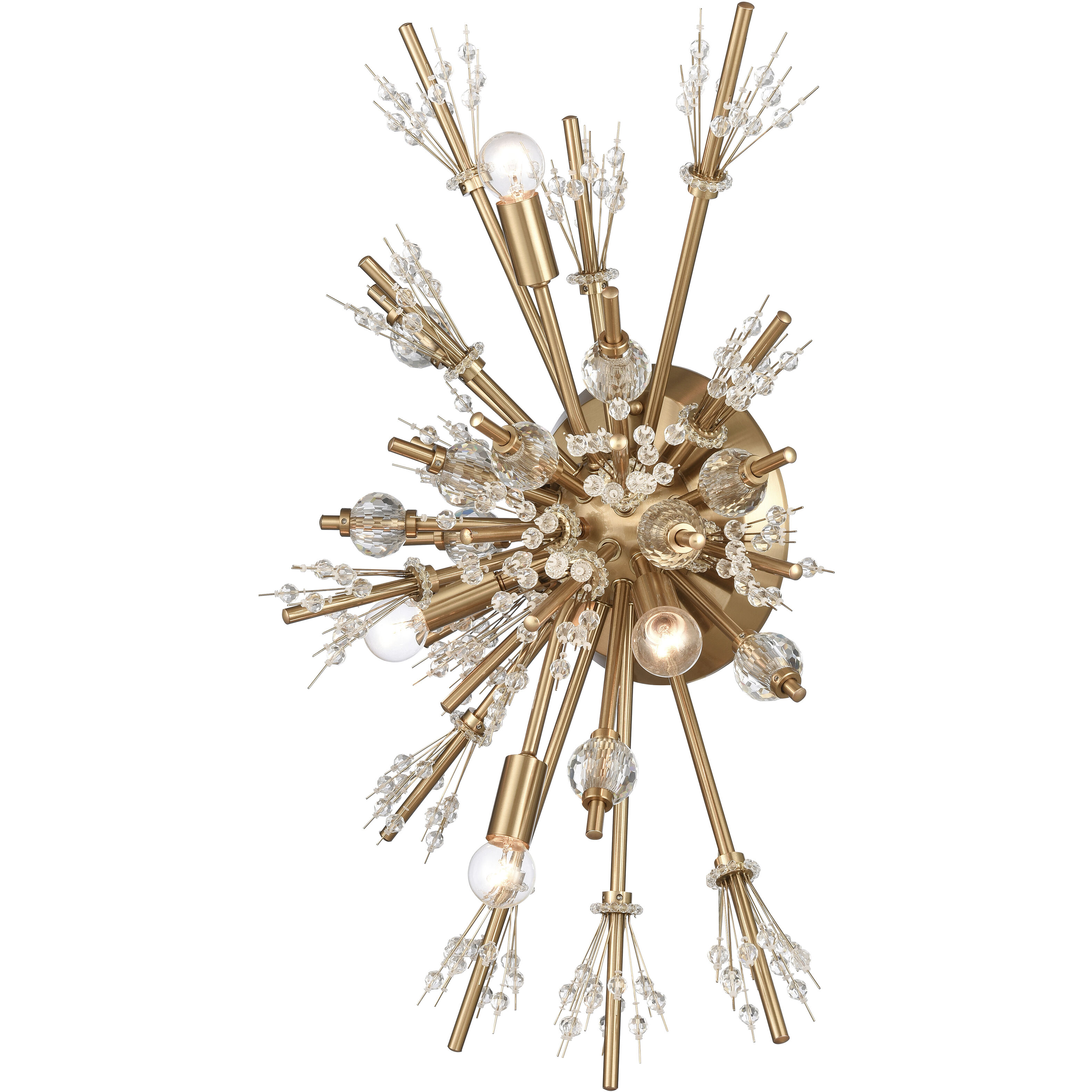 Starburst Sconce Wall Light in Satin Brass