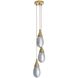 Giselle 3 Light 10 inch Antique Brass Multi-Port Chandelier Ceiling Light