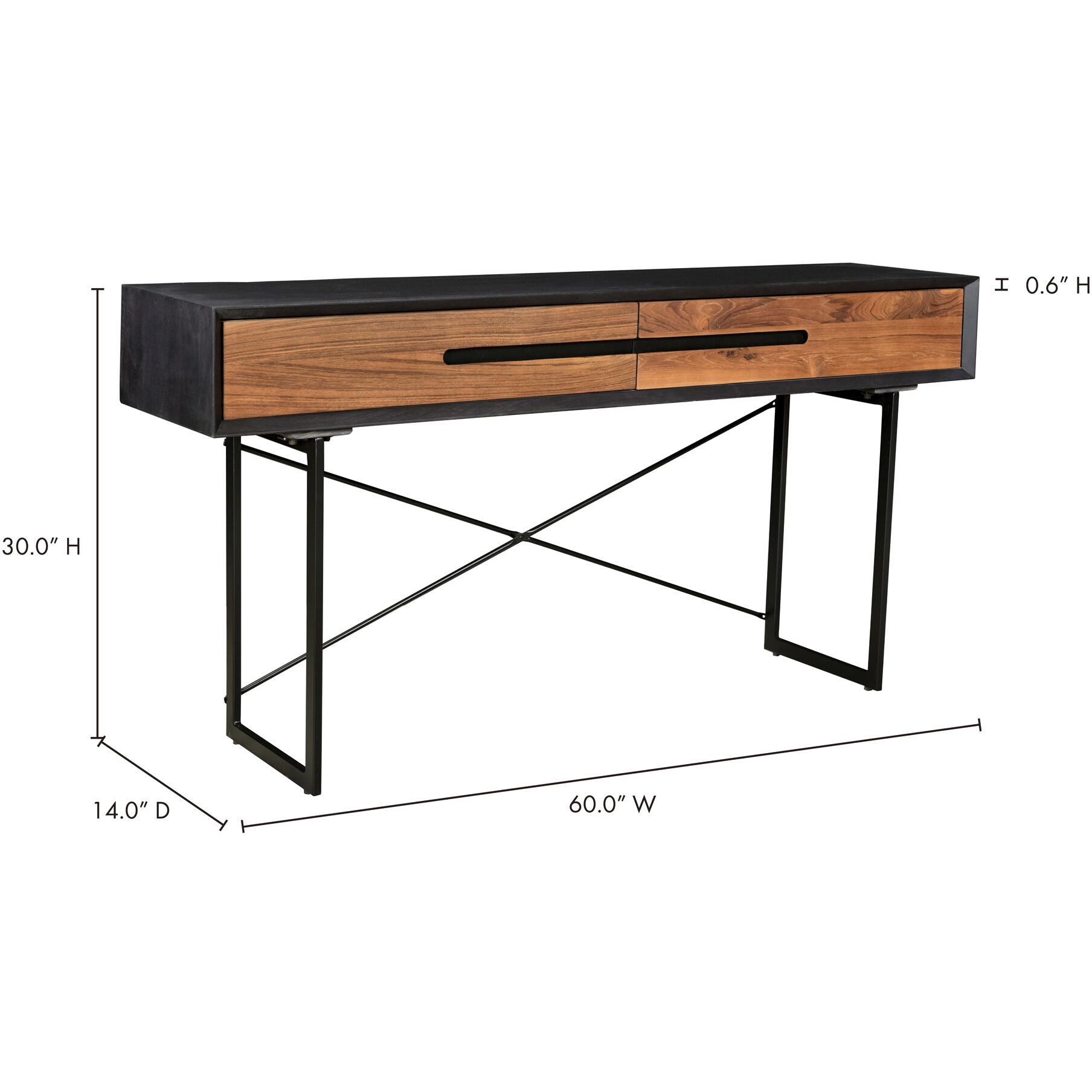 Viena 60 X 14 inch Brown Console Table