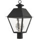 Mansfield 3 Light 22 inch Black Outdoor Post Top Lantern