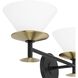 Tremolo 3 Light 33 inch Matte Black and Champagne Gold Vanity Light Wall Light
