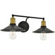 Etude 2 Light 21 inch Brass and Black Wall Sconce Wall Light