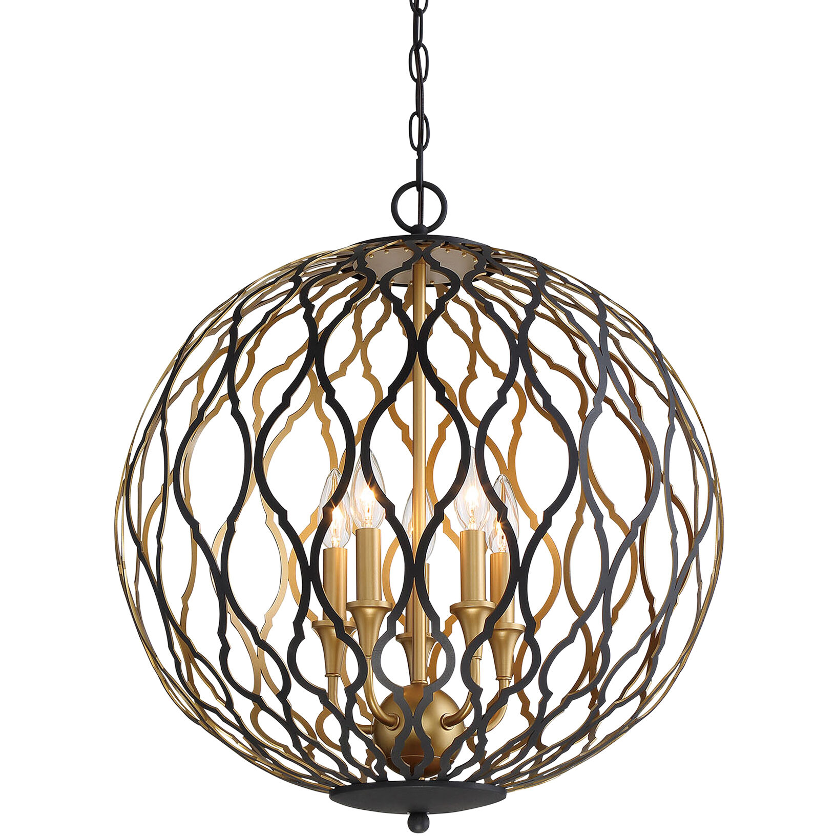 Gilded Glam 5 Light 20 inch Sand Coal/Painted/Pla Pendant Ceiling Light