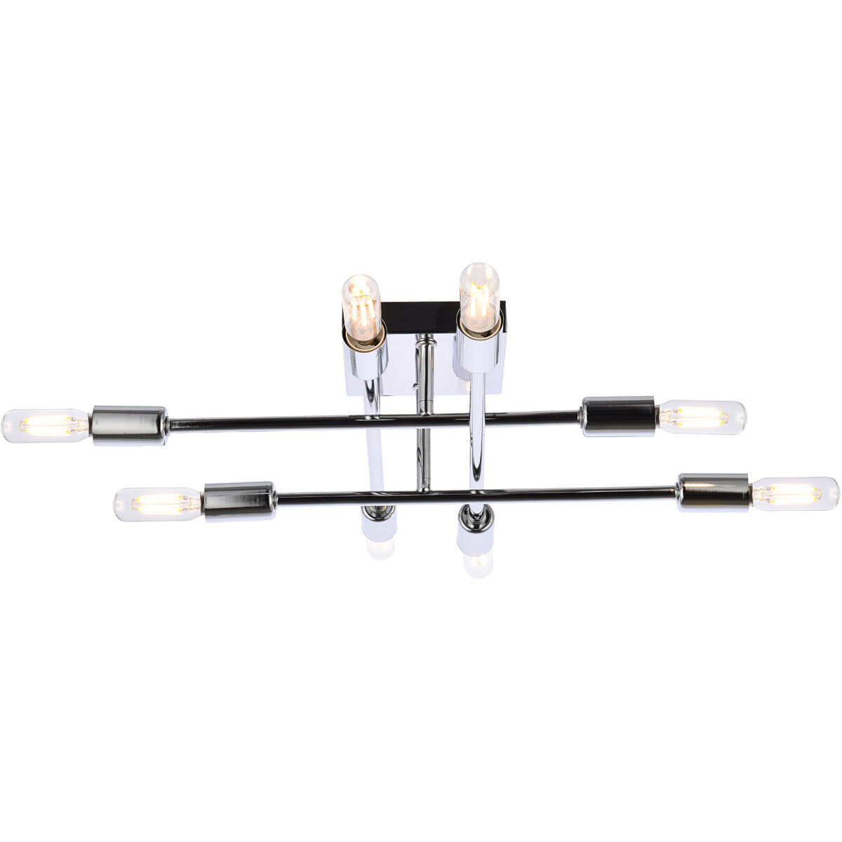 Script 8 Light 19 inch Chrome Flush Mount Ceiling Light