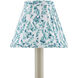Block Print Aqua and White Pleated Chandelier Shade