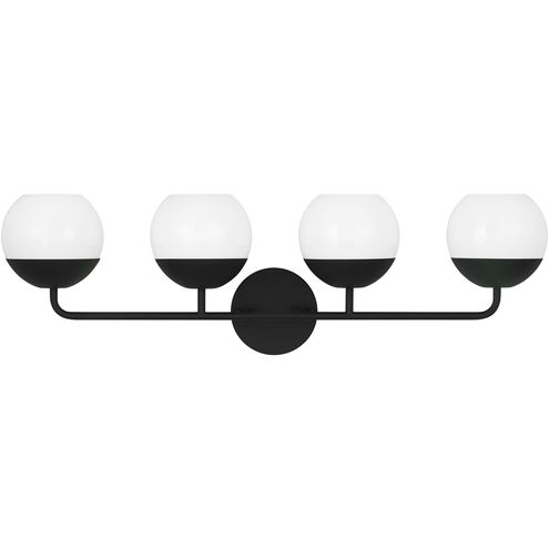 Alvin 4 Light 33.38 inch Midnight Black Bath Vanity Wall Light