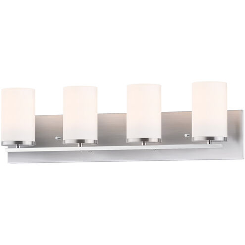 Lateral 4 Light 26 inch Satin Nickel Bath Vanity Wall Light
