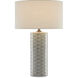 Fisch 25 inch 150 watt Gray/White/Antique Nickel Table Lamp Portable Light, Large