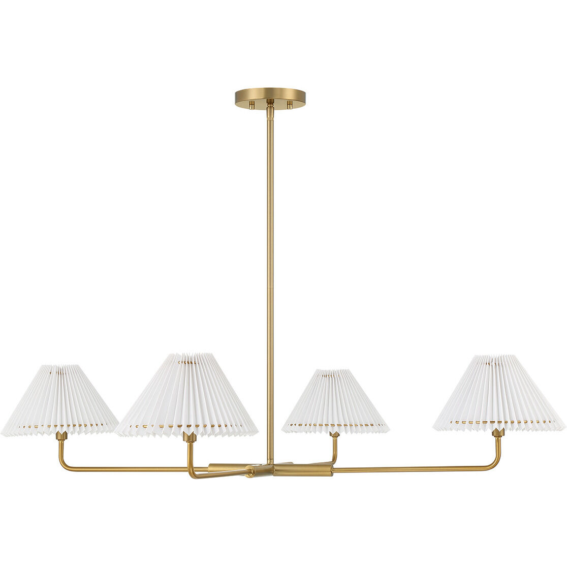 Stella 4 Light 41 inch Natural Brass Chandelier Ceiling Light