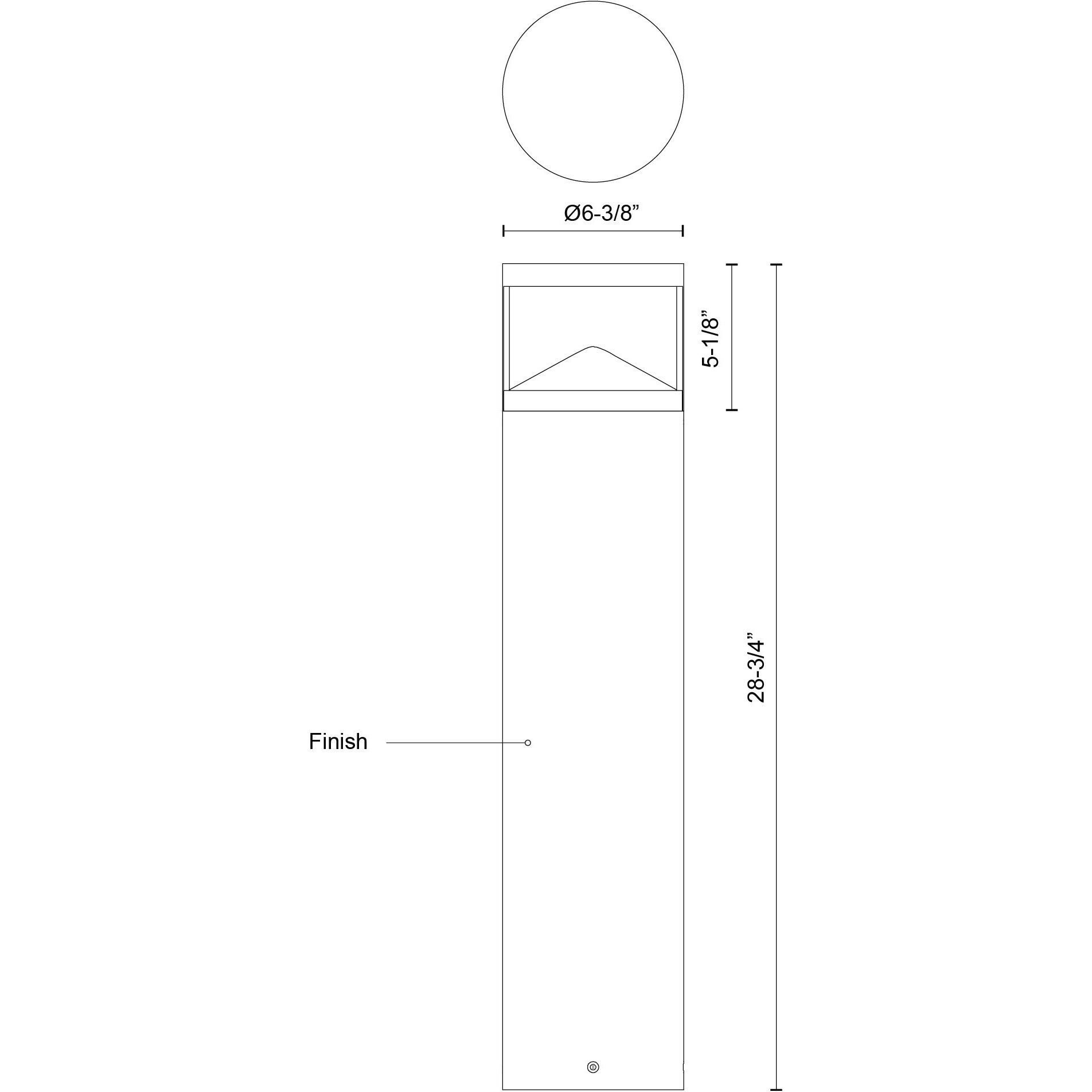 Dover 120 24 watt Black Exterior Bollard