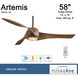 Artemis 58 inch Distressed Koa Ceiling Fan