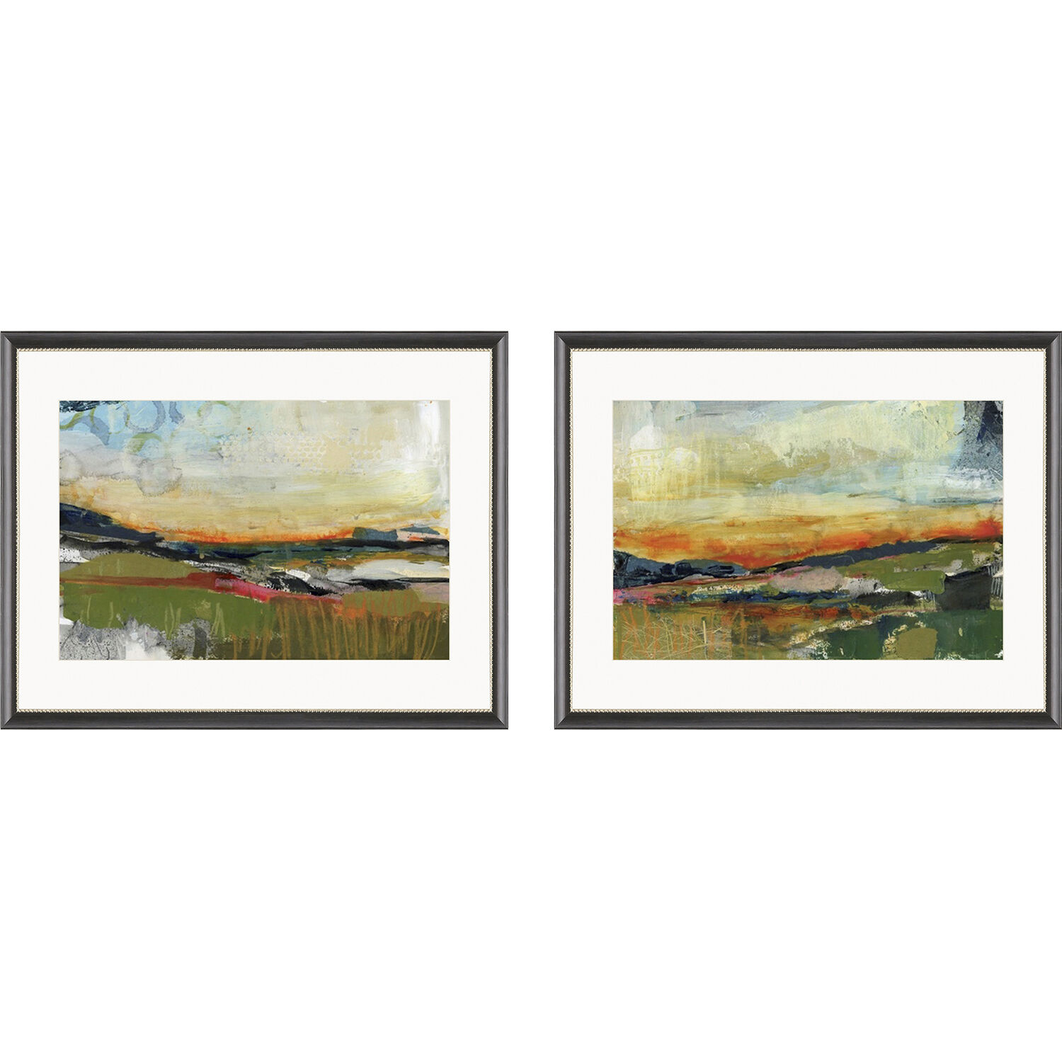 Long Way Home Green and Black and Blue and Red Framed Art