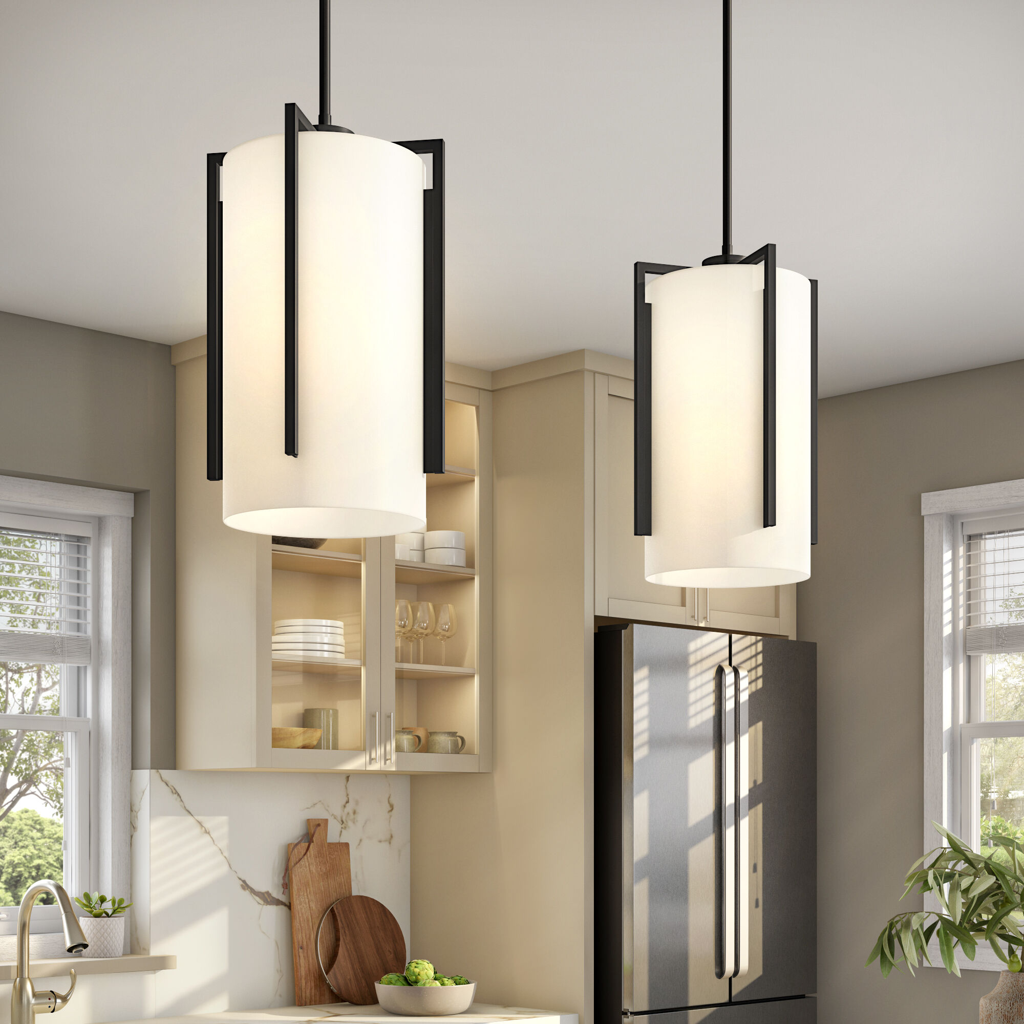Cambria 1 Light 9 inch Matte Black Pendant Ceiling Light