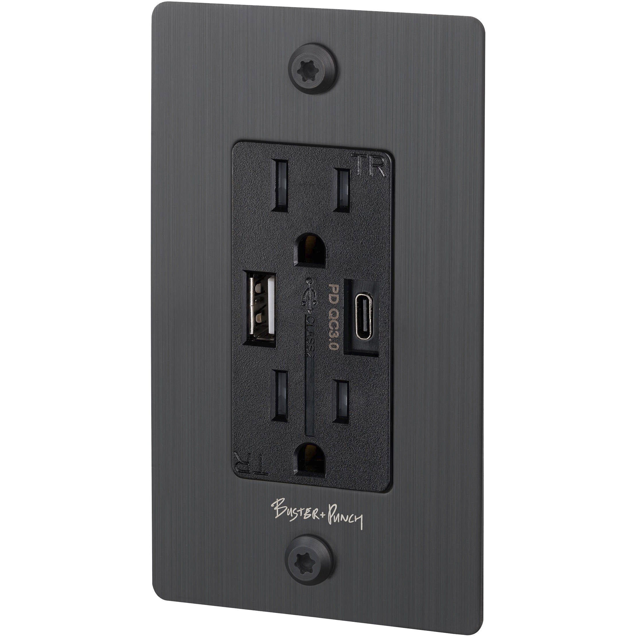 1G Duplex 125 Smoked Bronze Outlet, USB A + C