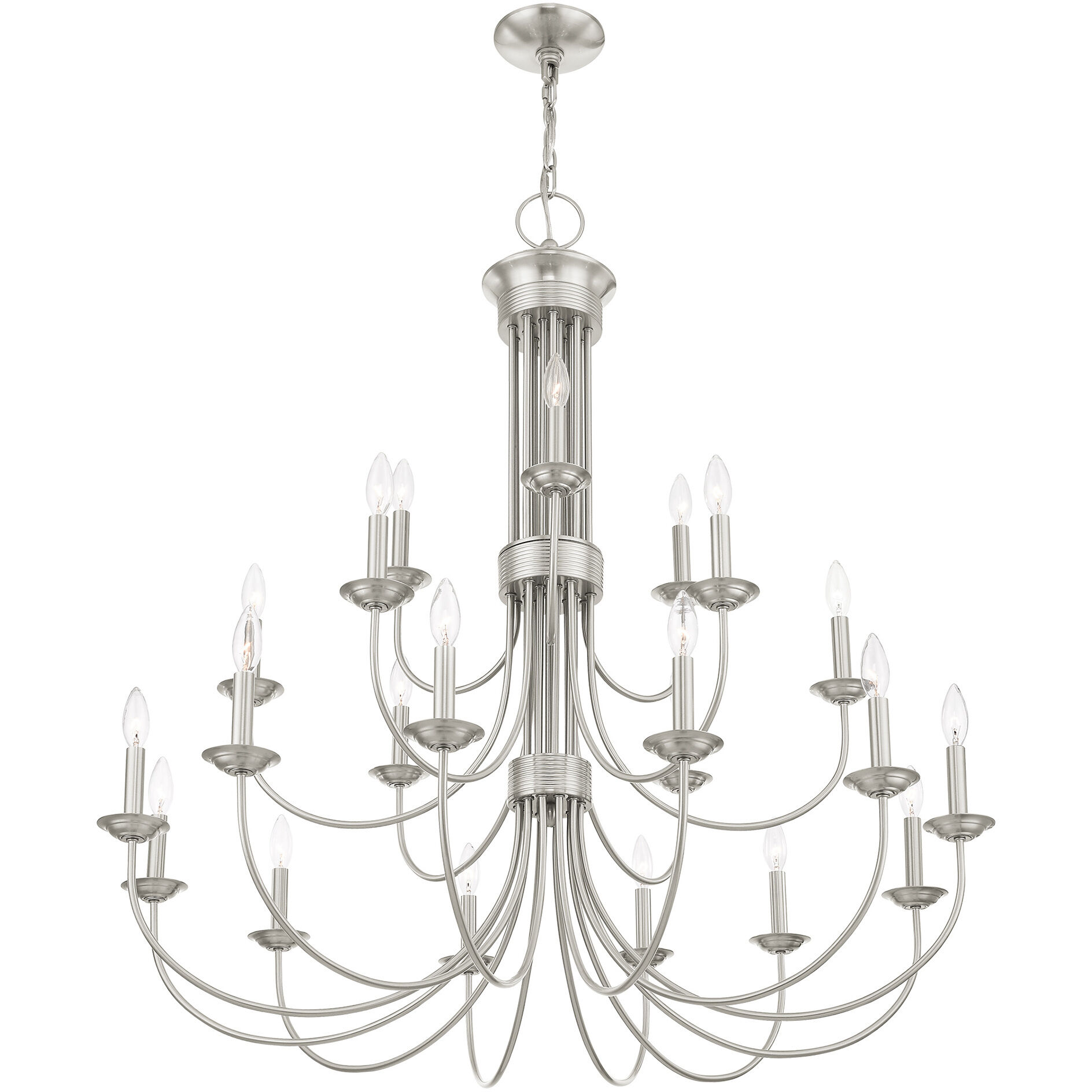 Estate 21 Light 42 inch Brushed Nickel Chandelier Ceiling Light