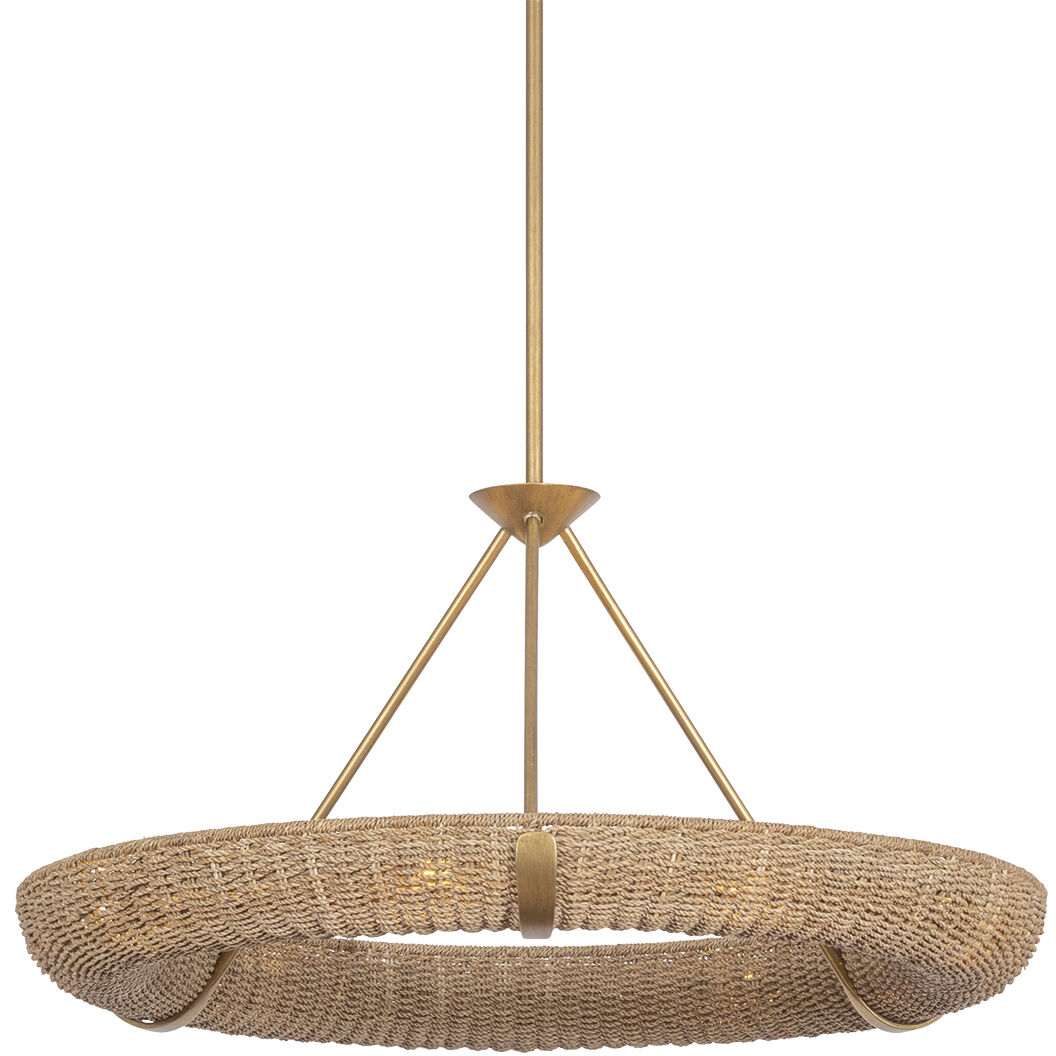 Floyd 9 Light 36 inch Patina Gold Leaf Chandelier Ceiling Light