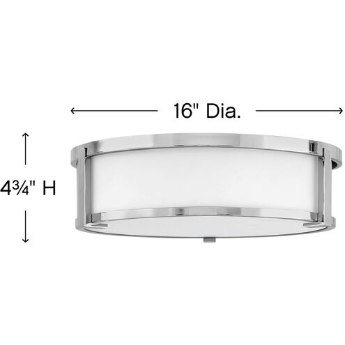 Lowell 3 Light 16 inch Chrome Indoor Flush Mount Ceiling Light in White