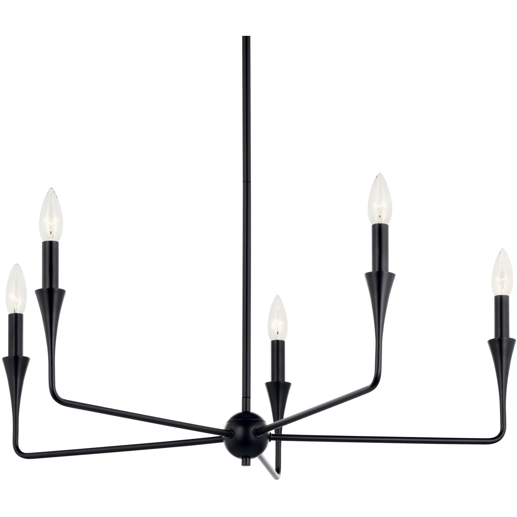 Alvaro 5 Light Black Chandelier Ceiling Light, 1 Tier Small