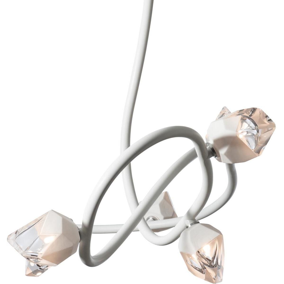 Glacier 6 Light 69.2 inch White Pendant Ceiling Light in White Crystal, XL