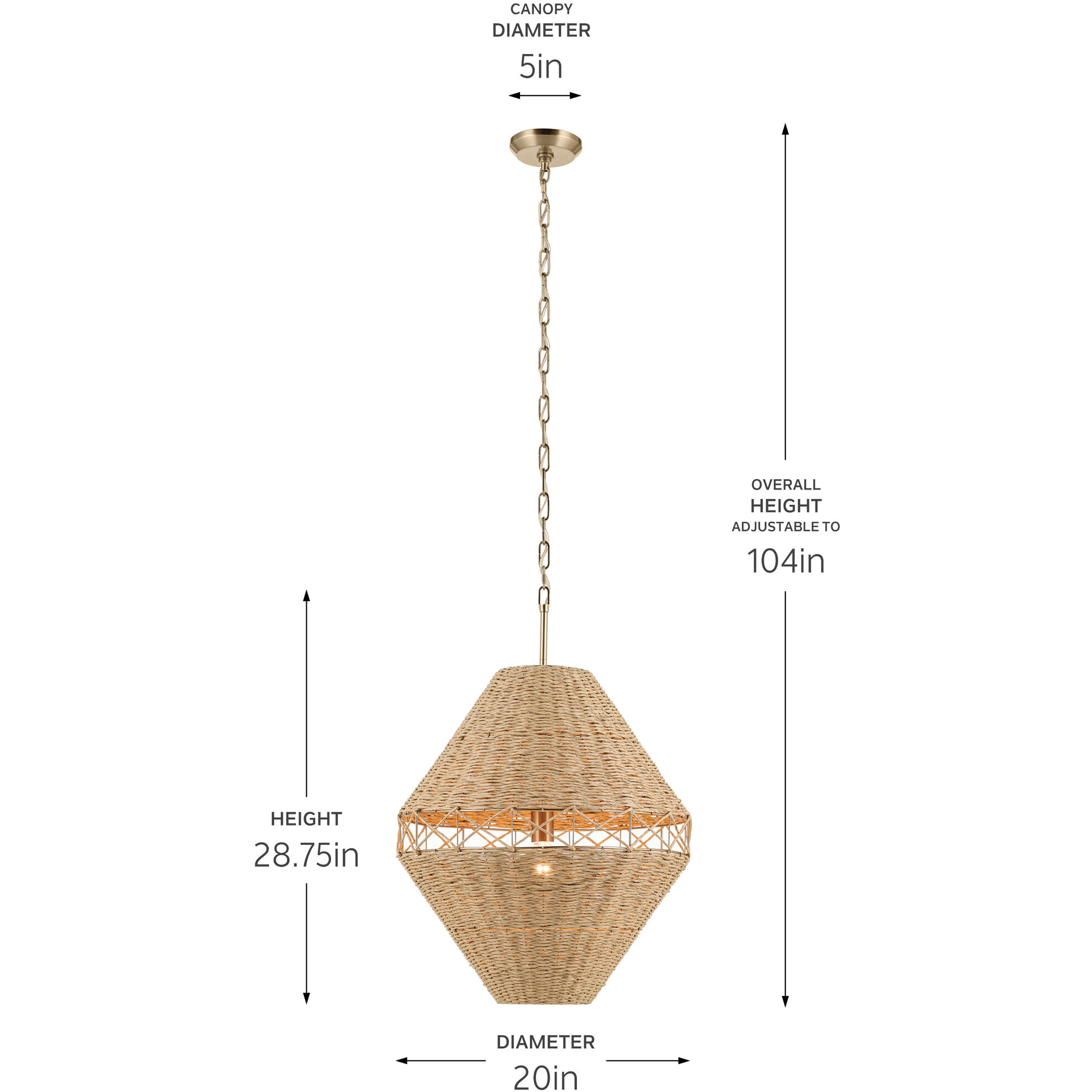 Lulo 1 Light Champagne Bronze Pendant Ceiling Light