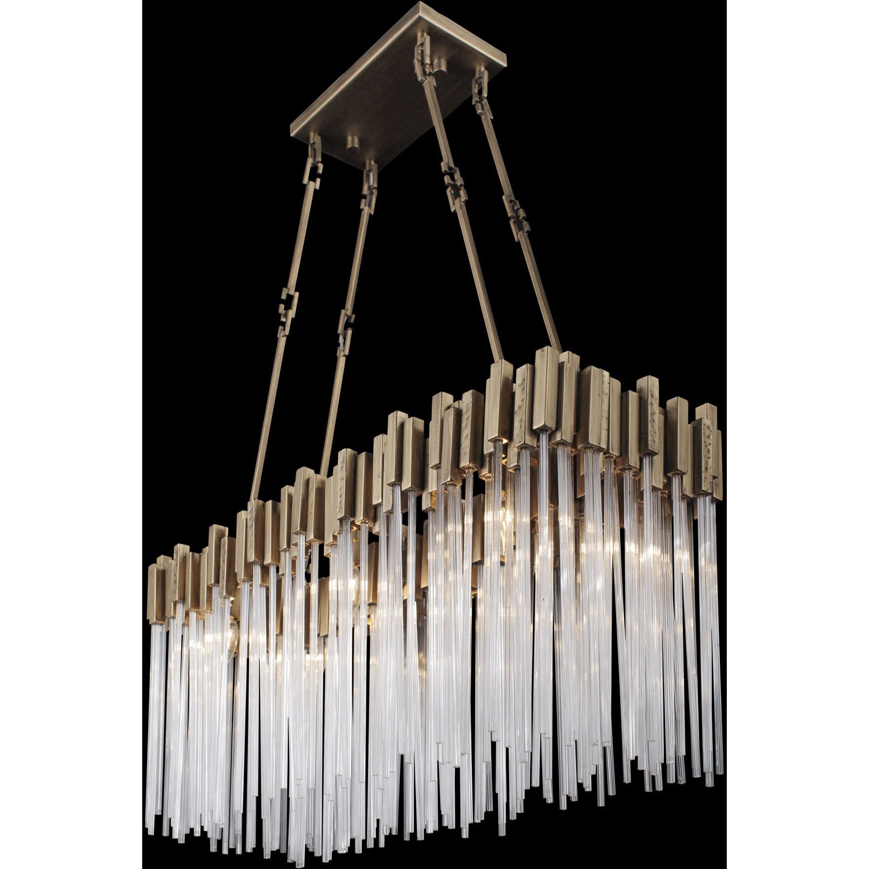 Matrix 6 Light 36.5 inch Havana Gold Linear Pendant Ceiling Light