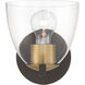 Noellea 1 Light 6.5 inch Dark Bronze and Legacy Brass Bath Sconce Wall Light