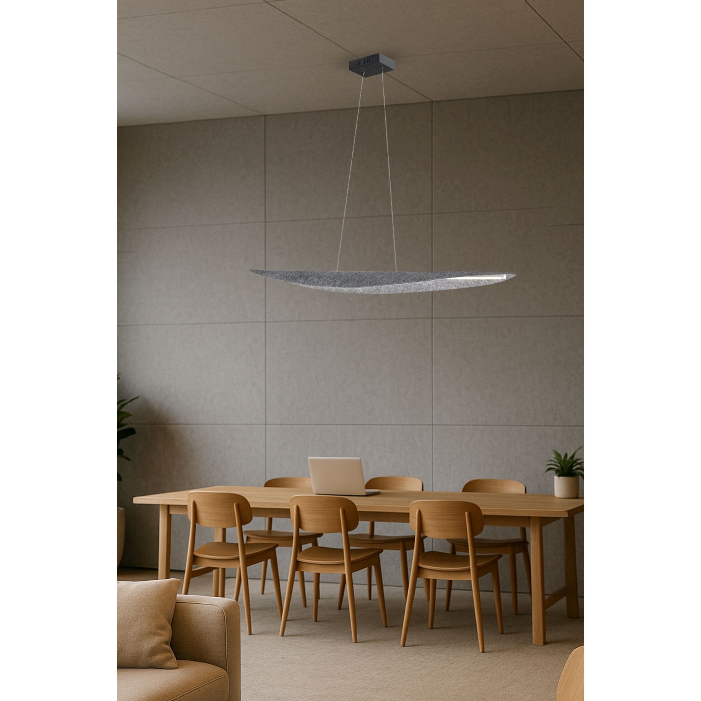 Pinkerton LED 51 inch Matte Black Horizontal Pendant Ceiling Light