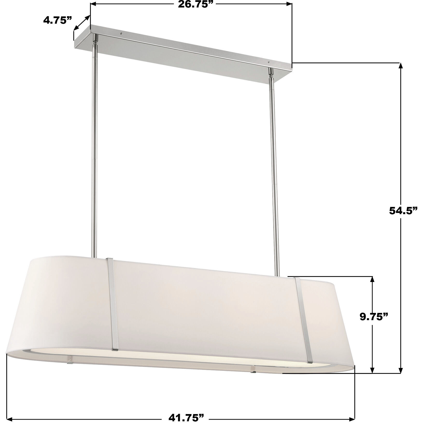 Fulton 4 Light 41.75 inch Polished Nickel Linear Ceiling Light