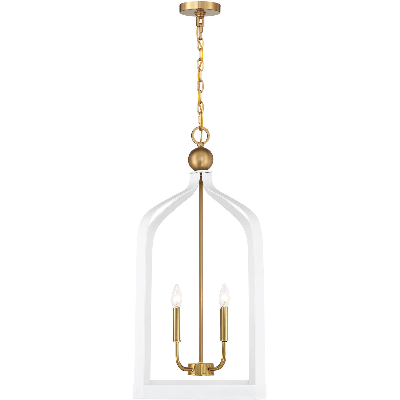 Sheffield 4 Light 15 inch White with Warm Brass Accents Pendant Ceiling Light in White/Warm Brass