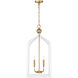 Sheffield 4 Light 15 inch White with Warm Brass Accents Pendant Ceiling Light in White/Warm Brass