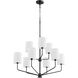 Harmony 9 Light 30 inch Matte Black Chandelier Ceiling Light
