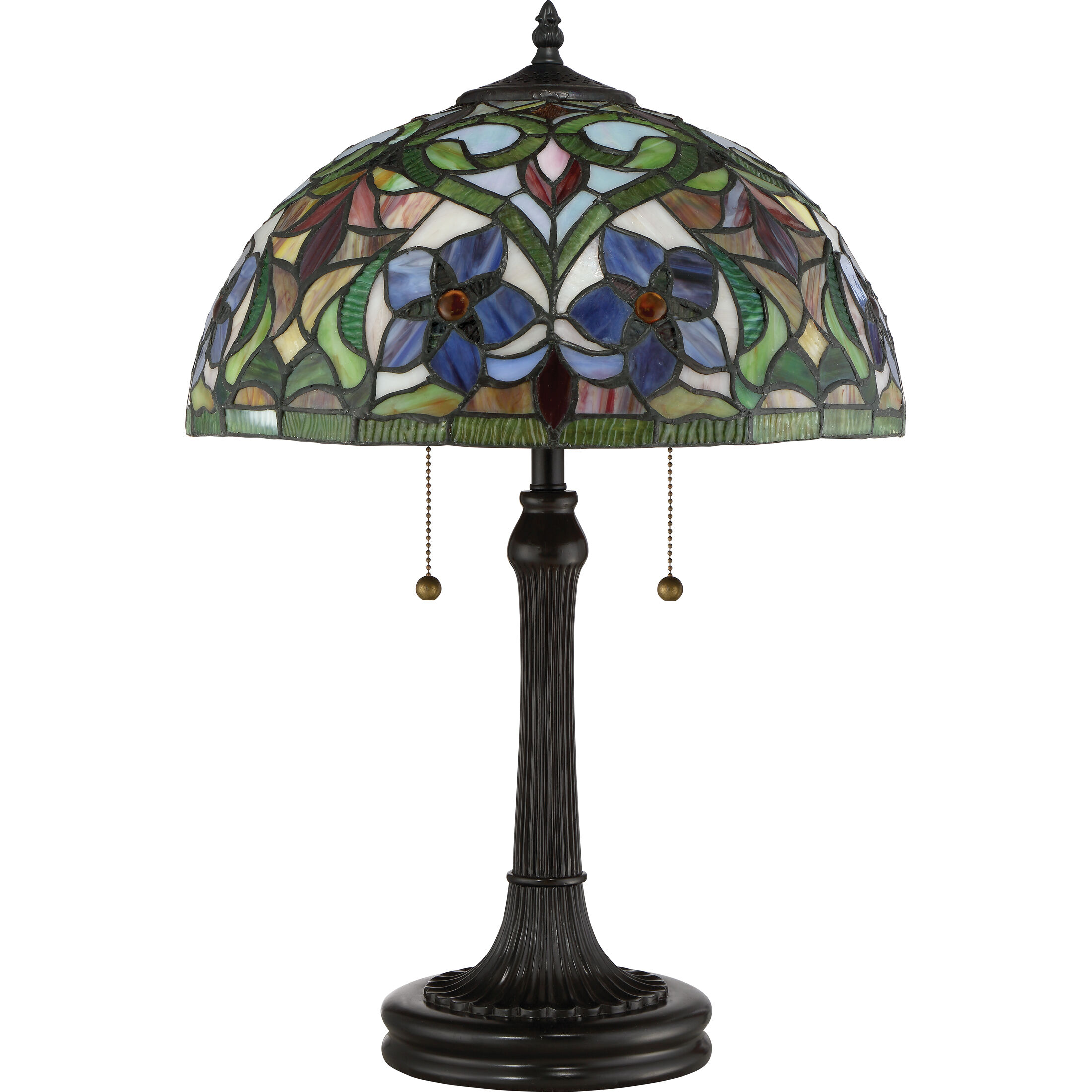 Violets 24 inch 75 watt Vintage Bronze Table Lamp Portable Light, Naturals 