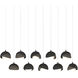 Brooklyn 10 Light 44.5 inch Black and Dark Smoke Pendant Ceiling Light in Black/Dark Smoke, Rectangular