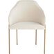 Menfis Brushed Gold and Light Tan Velour with Rattan Dining Chair