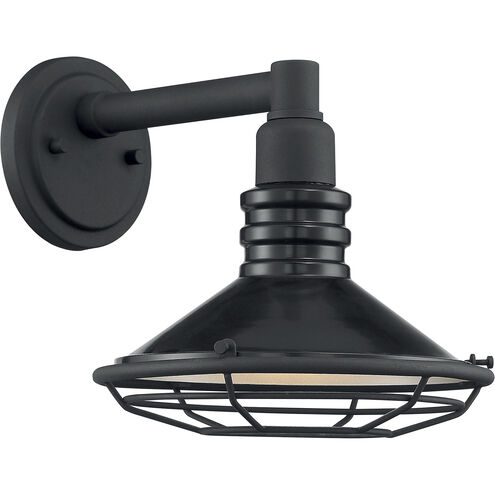 Blue Harbor 1 Light 10 inch Gloss Black and Silver Outdoor Wall Fixture