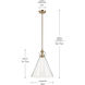 Laria 1 Light Champagne Bronze Pendant Ceiling Light in Clear