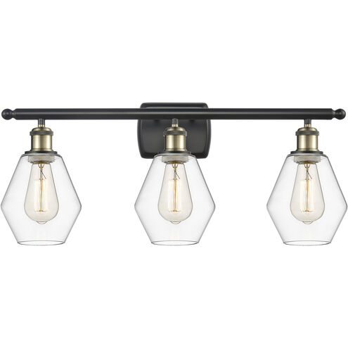 Ballston Cindyrella LED 26 inch Black Antique Brass Bath Vanity Light Wall Light in Clear Glass