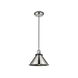 Franklin Restoration Briarcliff 1 Light 10 inch Polished Nickel/Matte Black Mini Pendant Ceiling Light