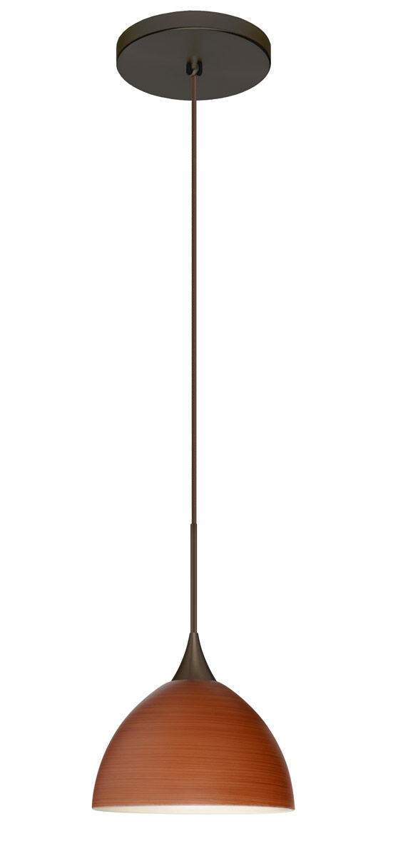 Brella LED Bronze Pendant Ceiling Light in Cherry Glass