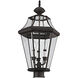Georgetown 3 Light 23 inch Bronze Outdoor Post Top Lantern