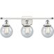 Ballston Beacon 3 Light 26 inch White and Polished Chrome Bath Vanity Light Wall Light in Seedy Glass