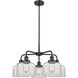 Bell 5 Light 26 inch Oil Rubbed Bronze Chandelier Ceiling Light in Clear Glass