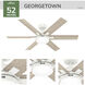 Georgetown 52 inch Fresh White with Light Oak and Fresh White Blades Ceiling Fan