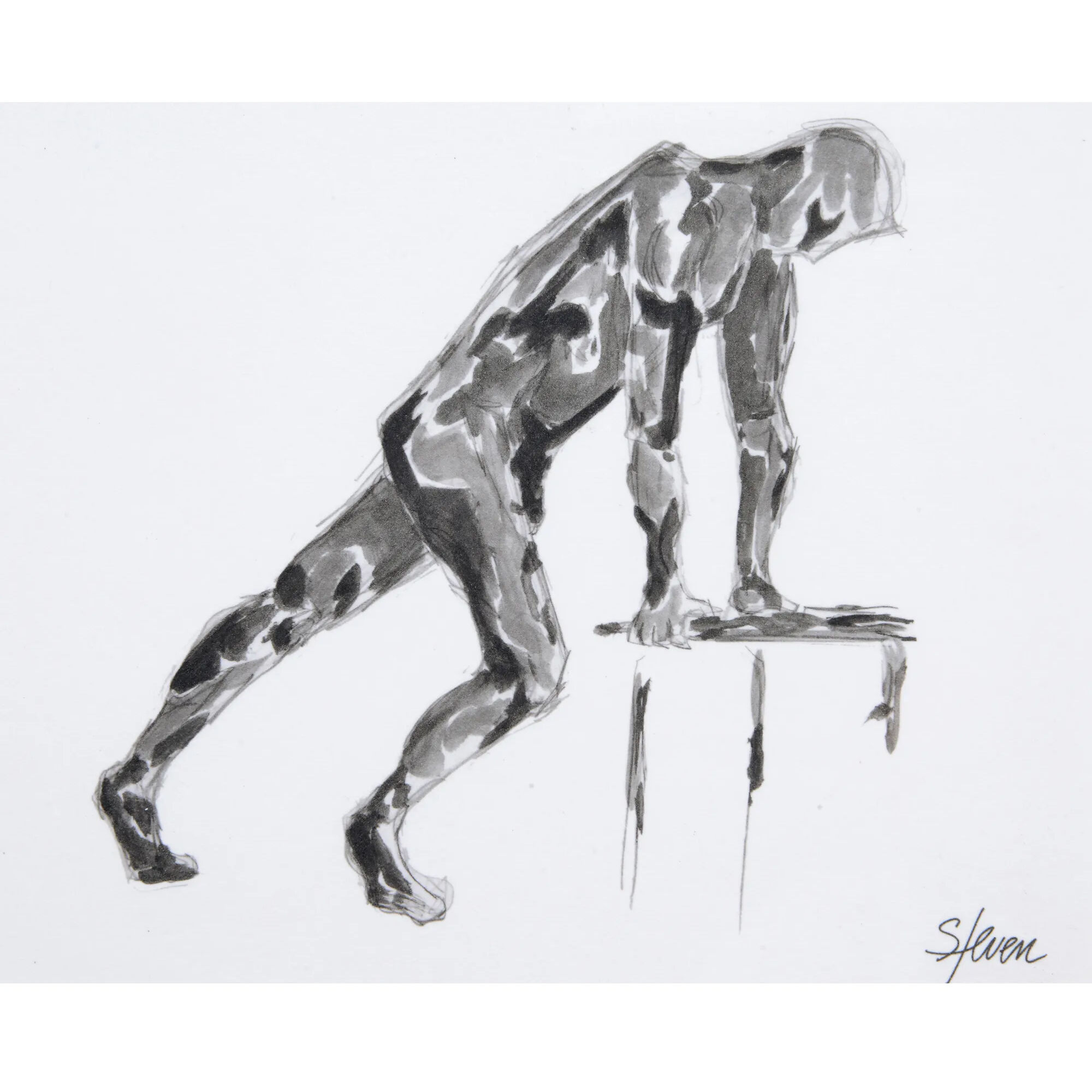 Studio Line Sketch Black/White Wall Art, 4 Piece