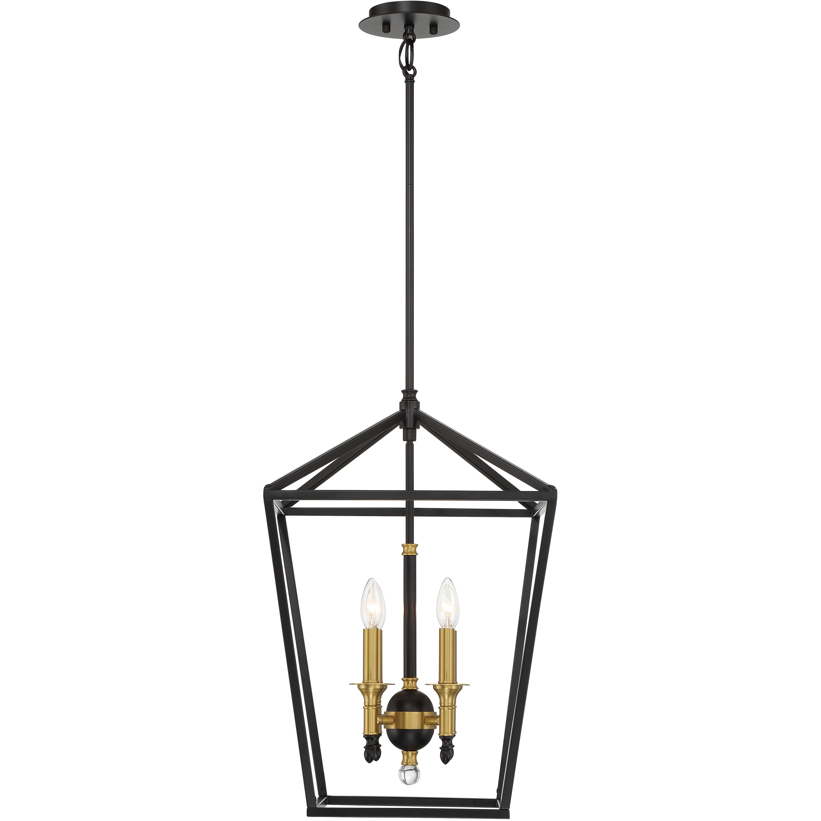 Townhall 4 Light 16 inch Coal/Soft Brass Pendant Ceiling Light